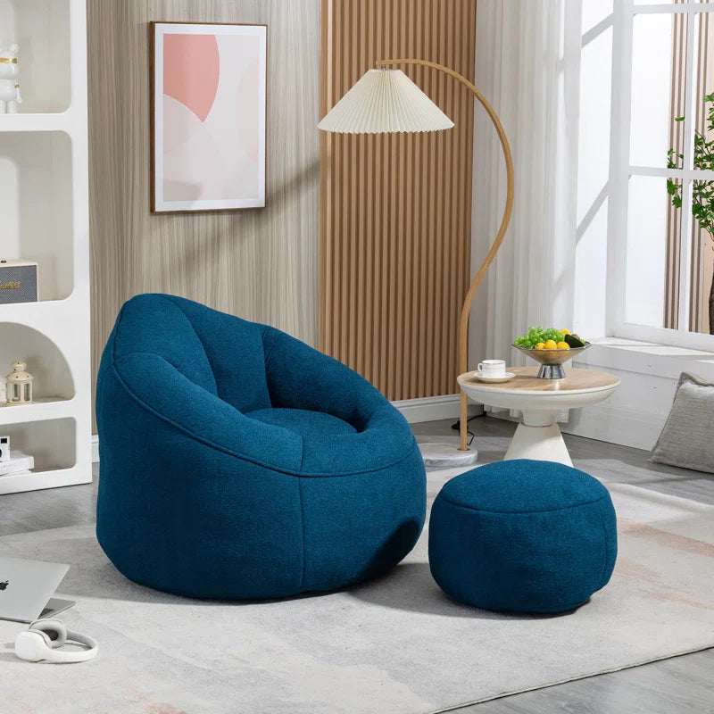 Soft Bean Bag Chair with Footstool Bean Bag Sofa Floor Sofa Floor Chair Large Bean Bag Chair