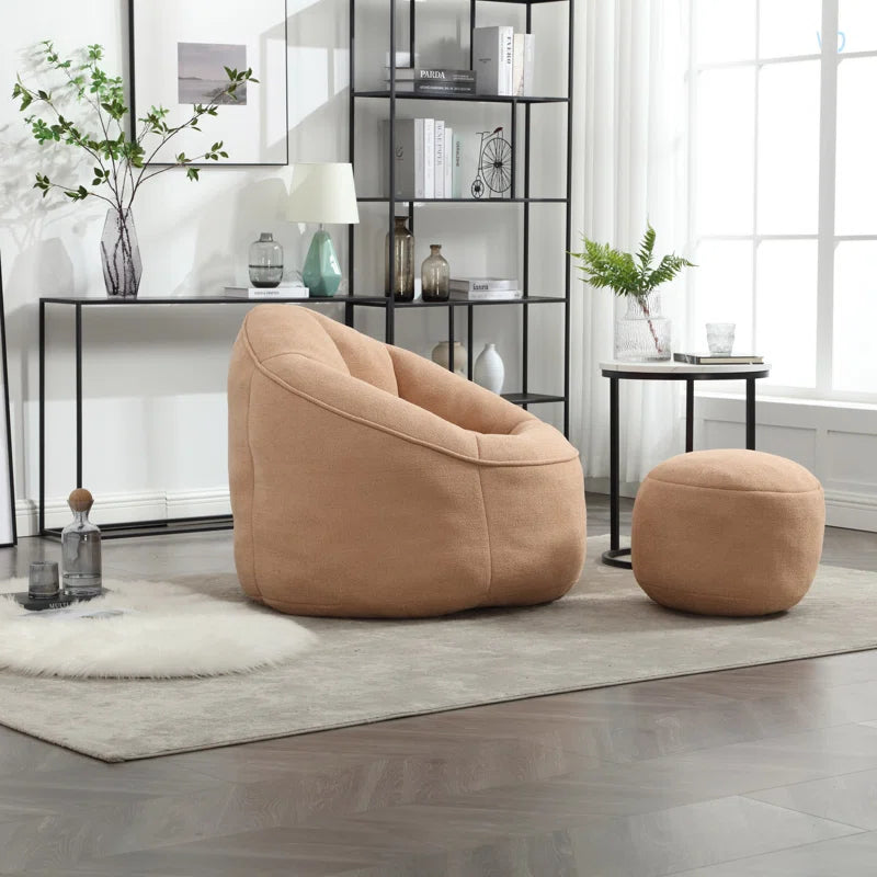 Soft Bean Bag Chair with Footstool Bean Bag Sofa Floor Sofa Floor Chair Large Bean Bag Chair