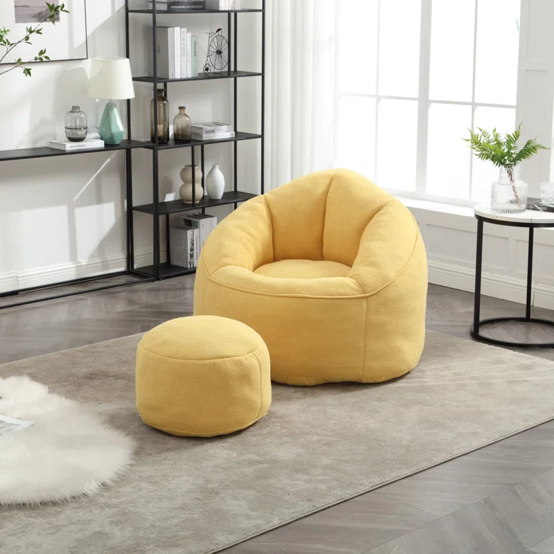 Soft Bean Bag Chair with Footstool Bean Bag Sofa Floor Sofa Floor Chair Large Bean Bag Chair
