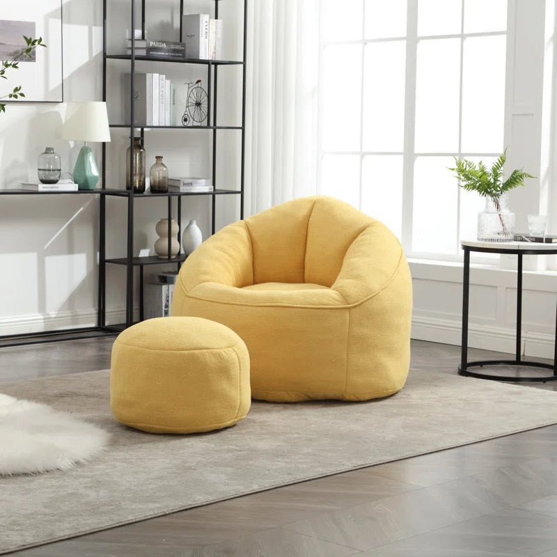 Soft Bean Bag Chair with Footstool Bean Bag Sofa Floor Sofa Floor Chair Large Bean Bag Chair