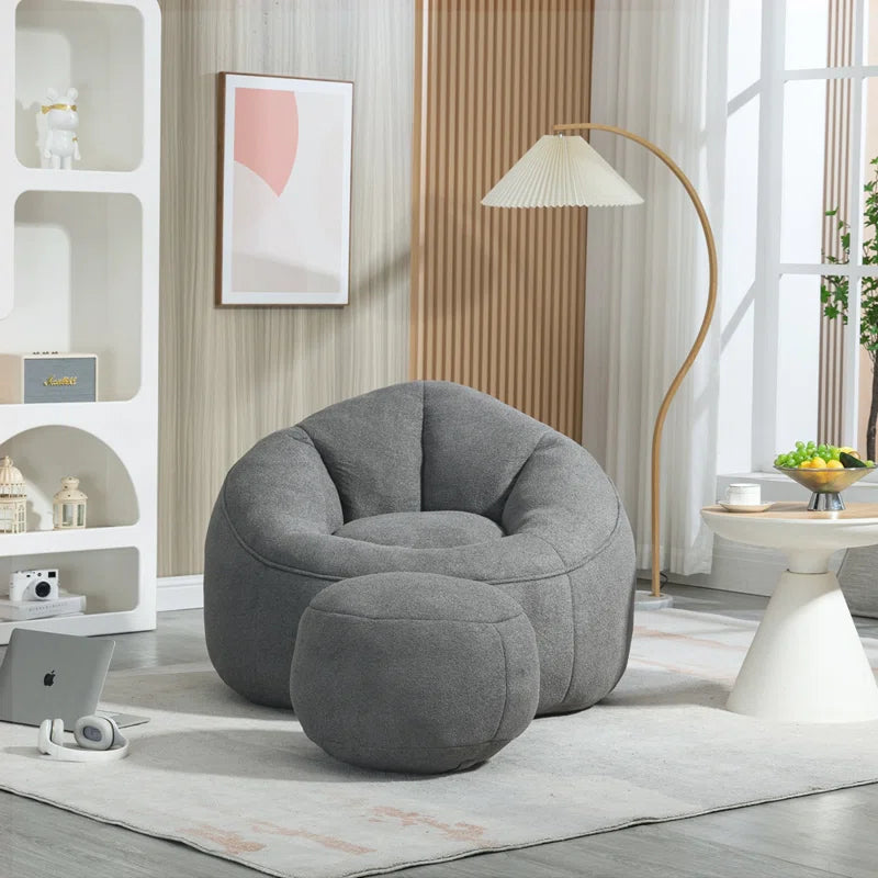 Soft Bean Bag Chair with Footstool Bean Bag Sofa Floor Sofa Floor Chair Large Bean Bag Chair