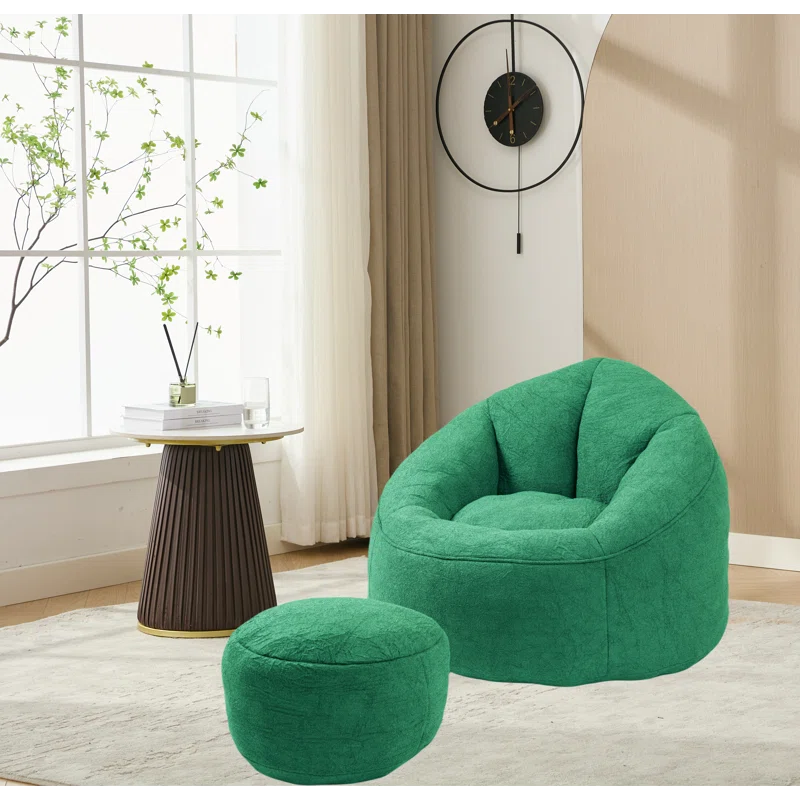 Soft Bean Bag Chair with Footstool Bean Bag Sofa Floor Sofa Floor Chair Large Bean Bag Chair