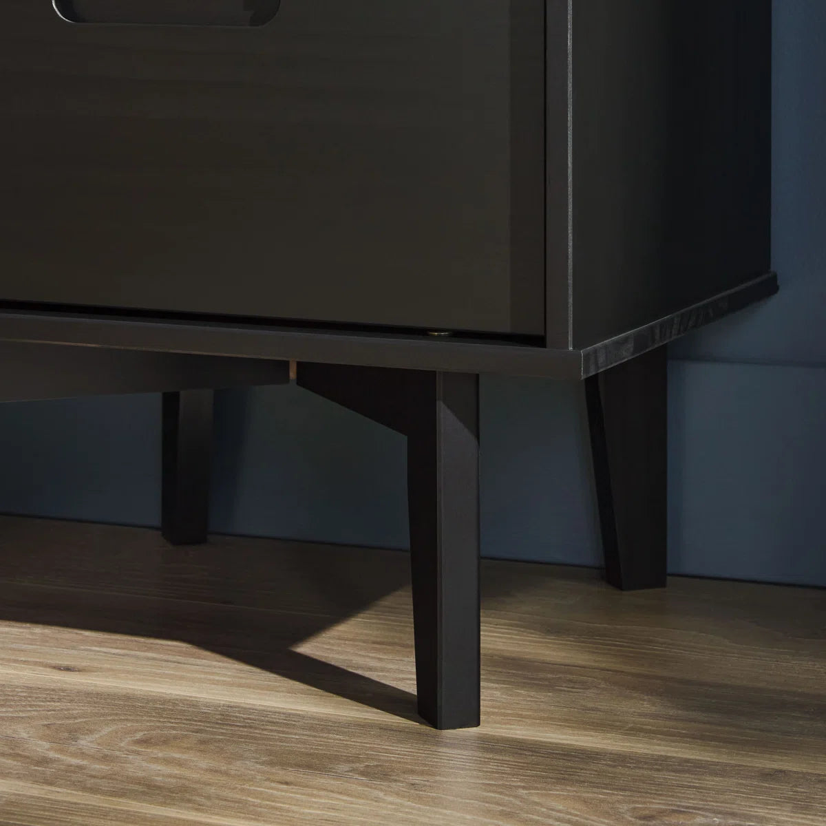 Solid Wood Groove 2-Drawer Nightstand
