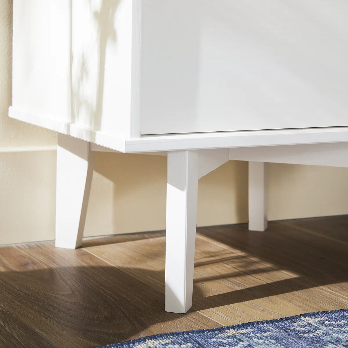 Solid Wood Groove 2-Drawer Nightstand