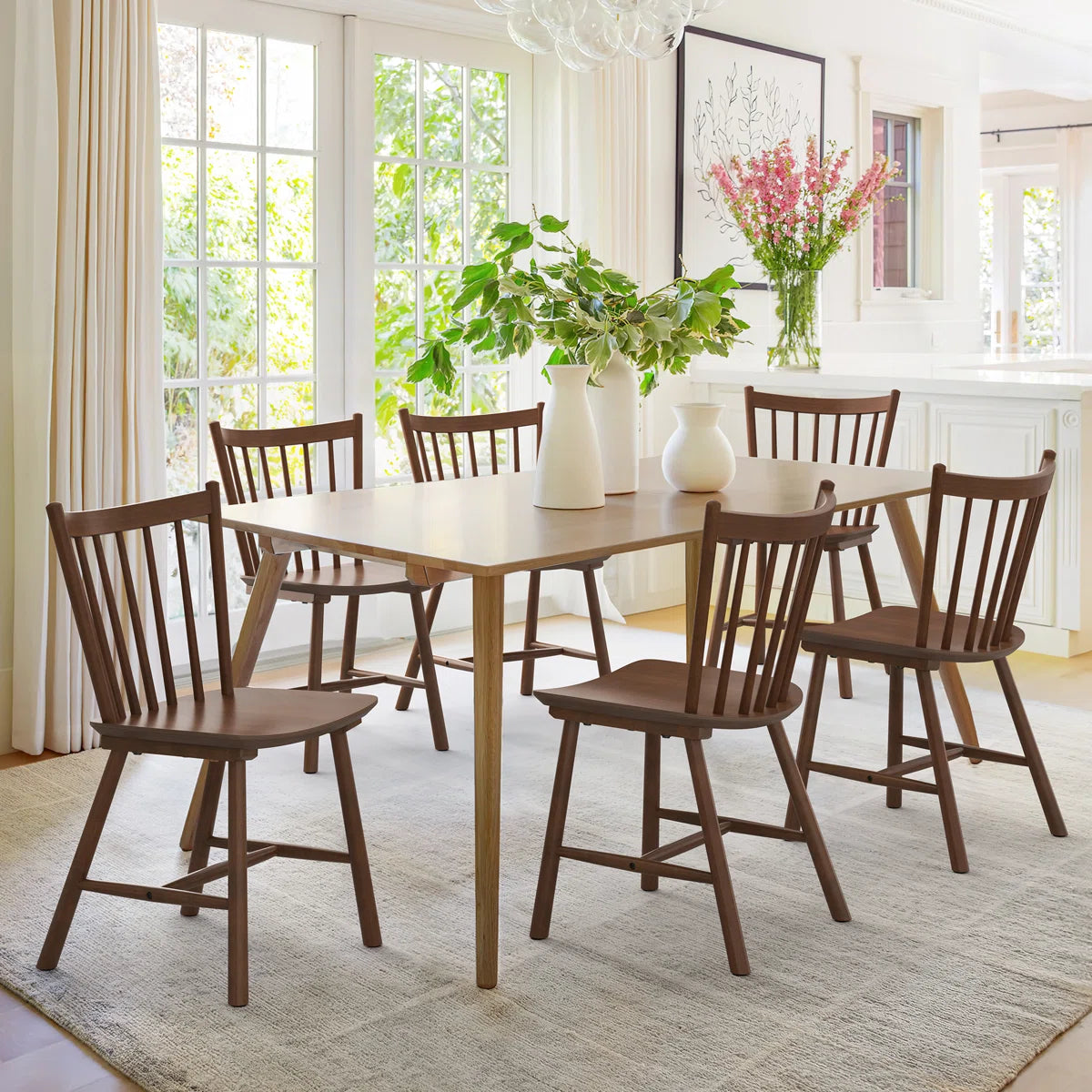 Solid Wood Windsor Back Side Chairs And Dining Chairs (Set of 4)