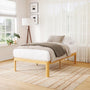 Solid Wood and Metal 14" Heavy Duty Bamboo Platform Bed Frame with Iron Legs
