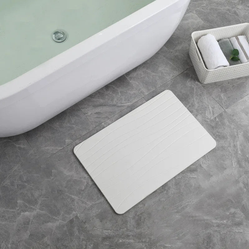 Stone Bath Mat Diatomaceous Earth Shower Mat Non-Slip Super Absorbent Diatomite Stone Mats for Bathroom Floor Quick-Drying Easy to Clean