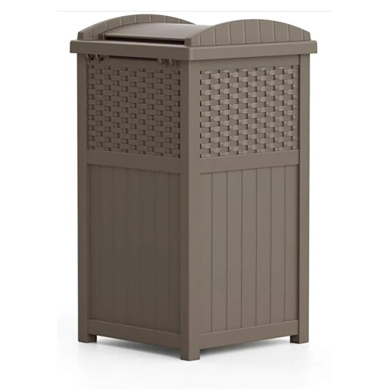 Suncast 33 Gallon Manual Lift Trash Hideaway Container