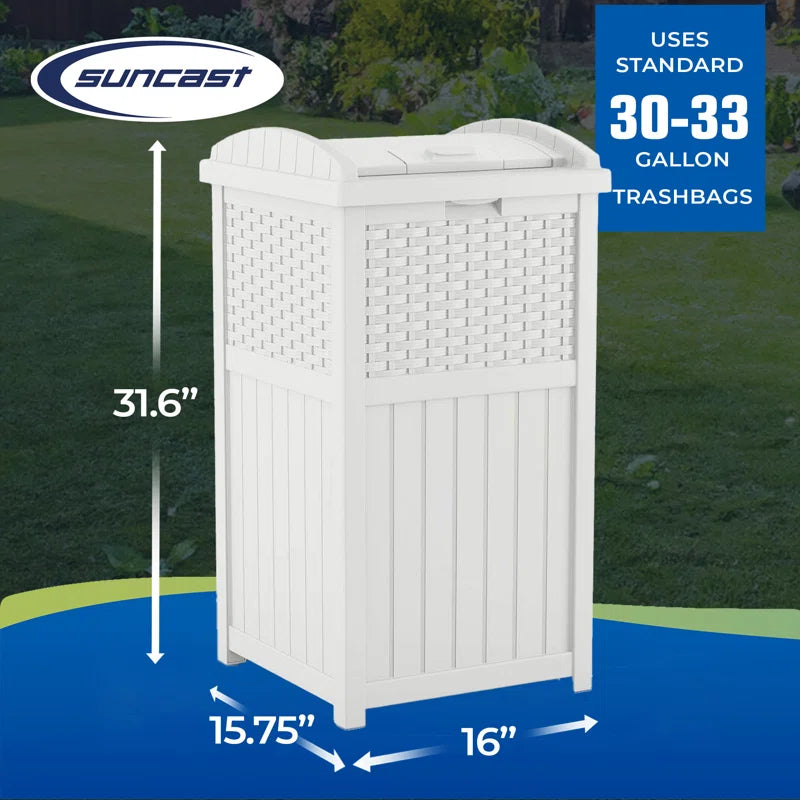 Suncast 33 Gallon Manual Lift Trash Hideaway Container