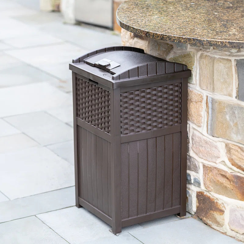 Suncast 33 Gallon Manual Lift Trash Hideaway Container
