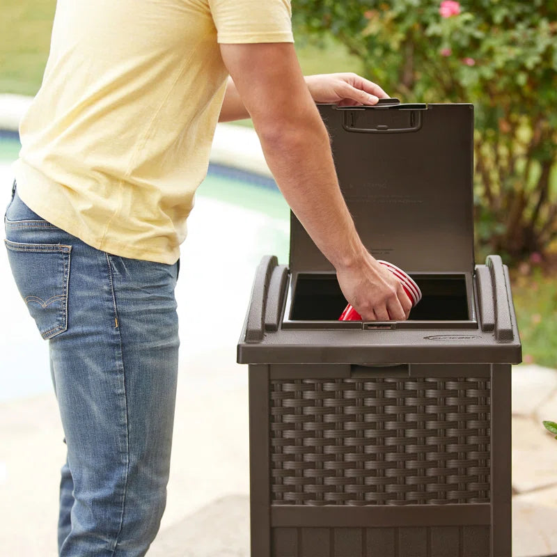 Suncast 33 Gallon Manual Lift Trash Hideaway Container