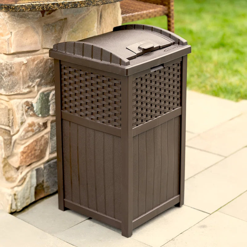 Suncast 33 Gallon Manual Lift Trash Hideaway Container