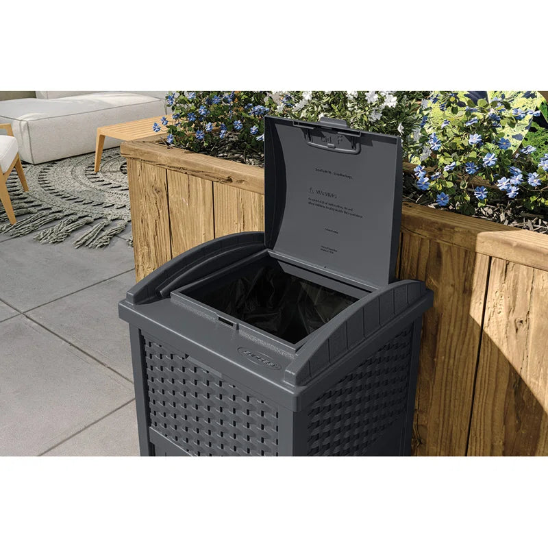Suncast 33 Gallon Manual Lift Trash Hideaway Container