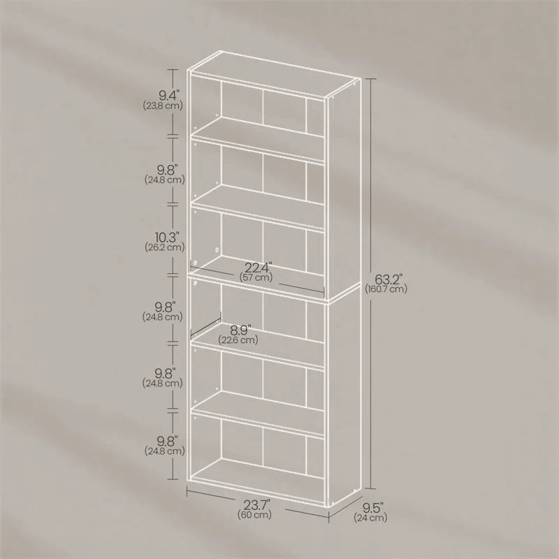 Sylvan 6 Tier 63.2" H x 23.7" W Standard Bookcase