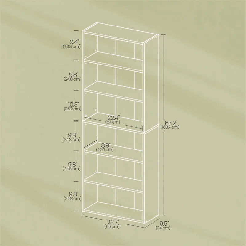 Sylvan 6 Tier 63.2" H x 23.7" W Standard Bookcase