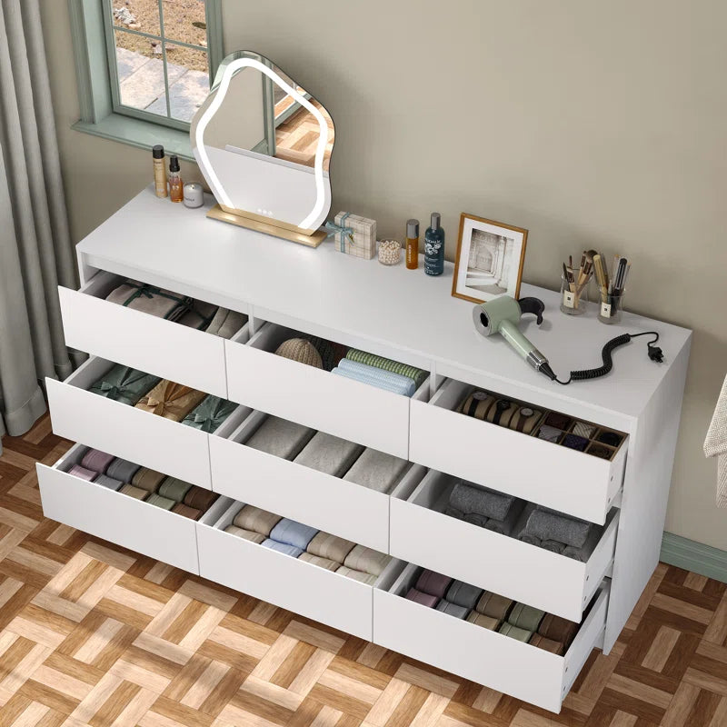 Teasley 9-drawer Dresser, 63" W Double Dresser For Bedroom