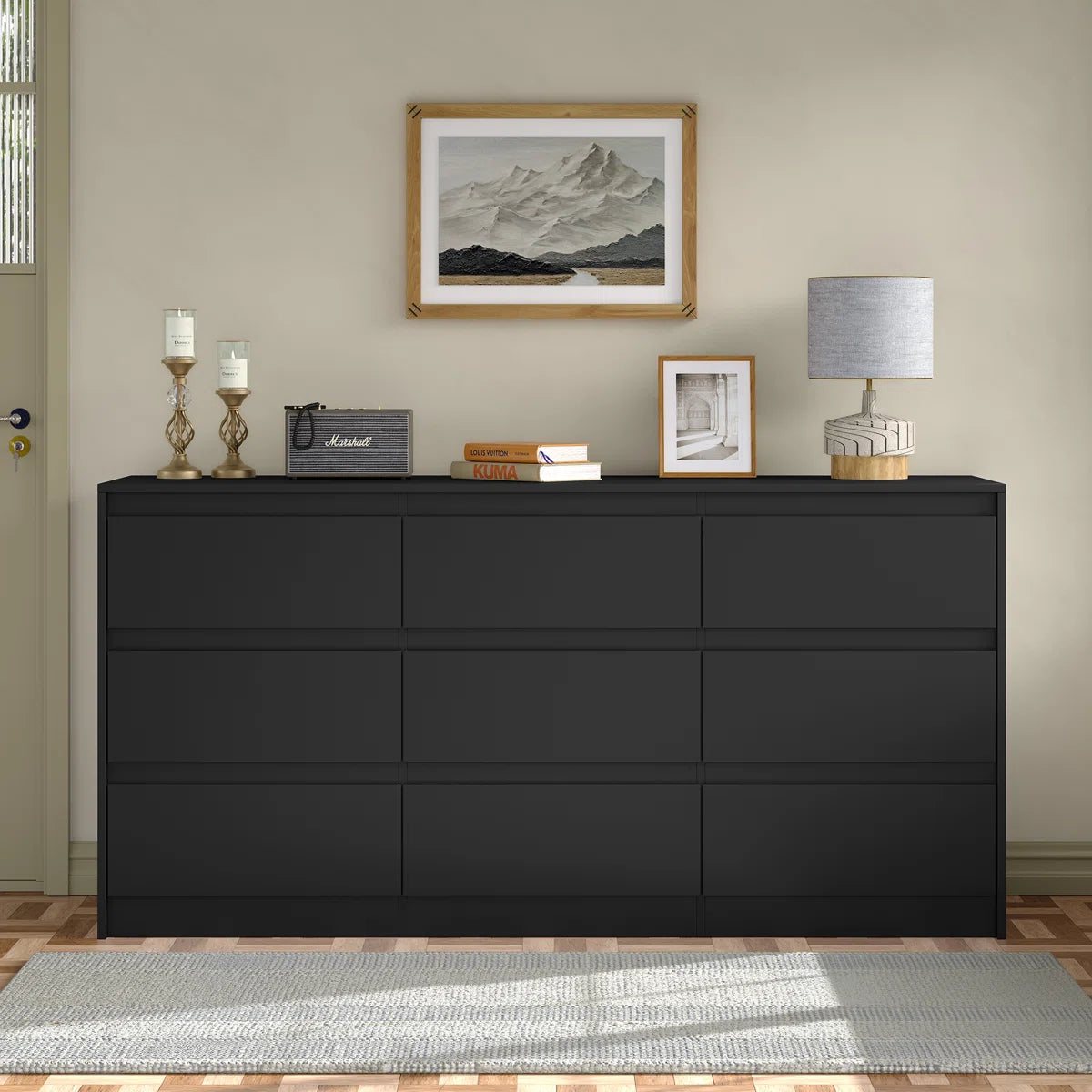 Teasley 9-drawer Dresser, 63" W Double Dresser For Bedroom
