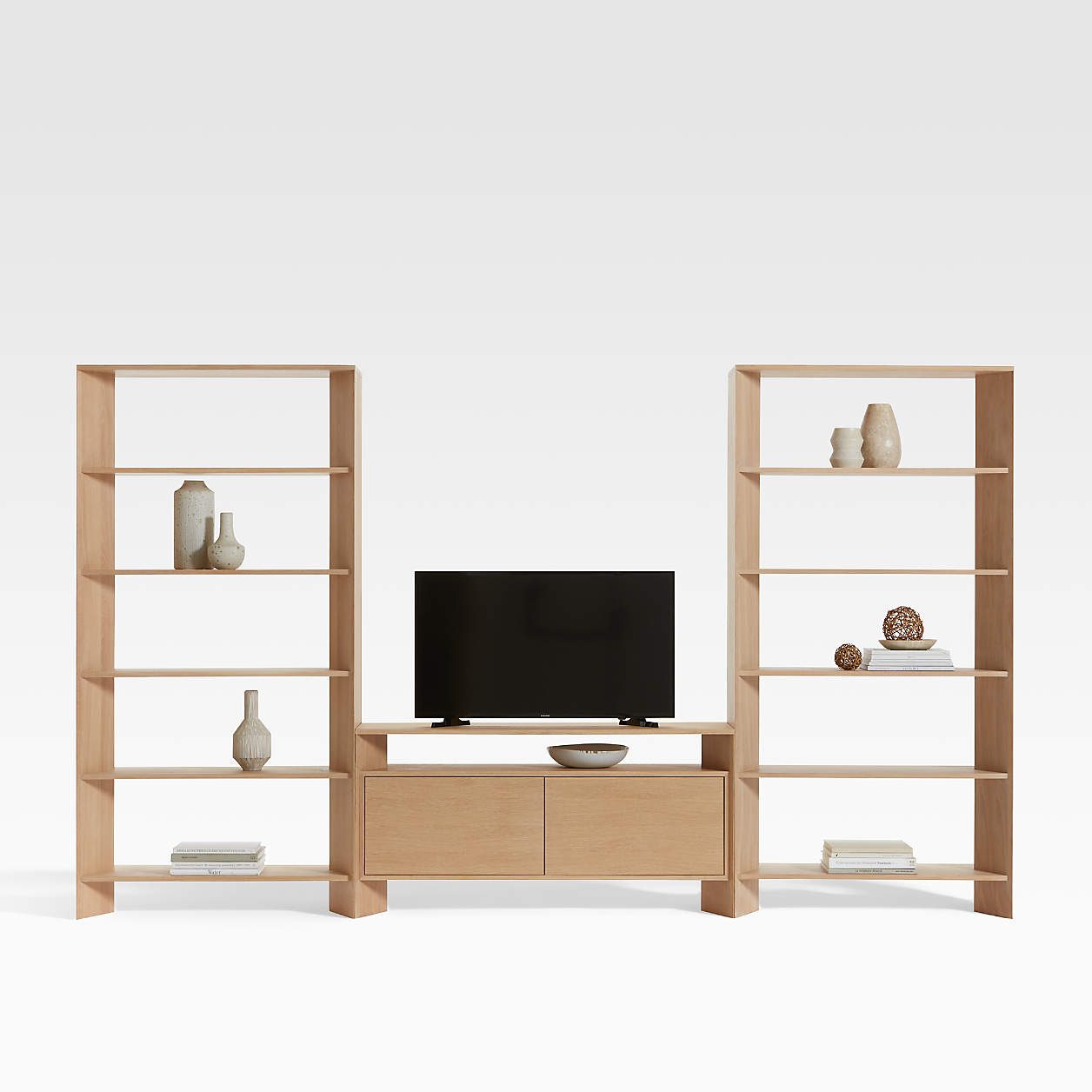 Terrazza Natural Solid Oak 5-Shelf Bookcases
