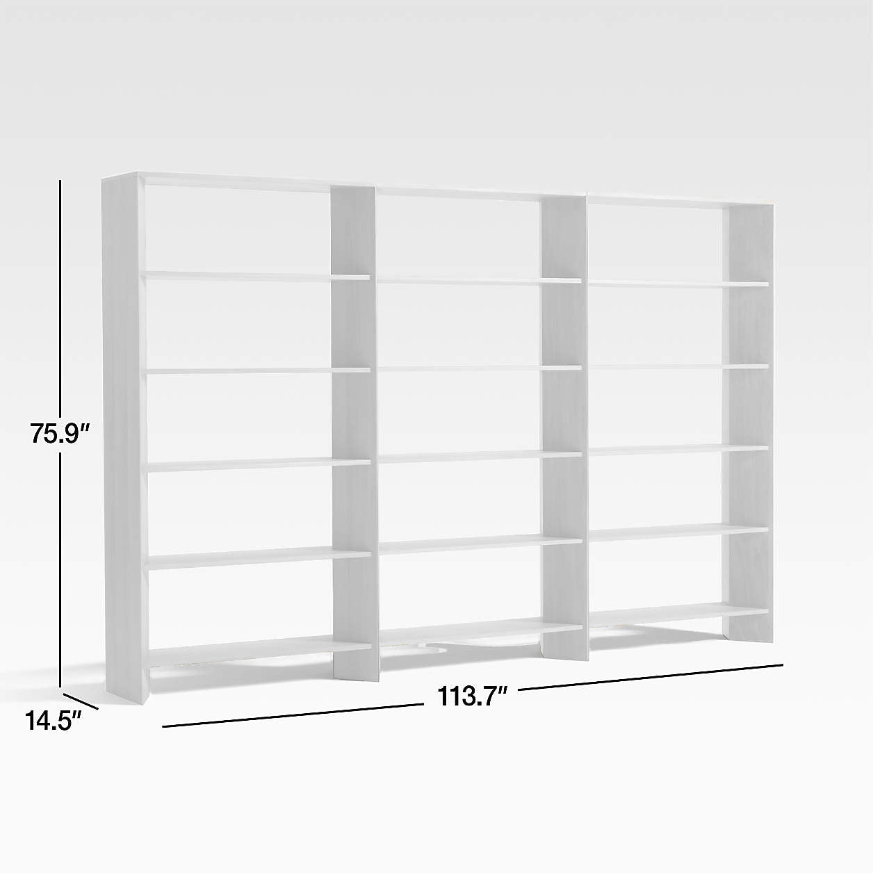 Terrazza Natural Solid Oak 5-Shelf Bookcases