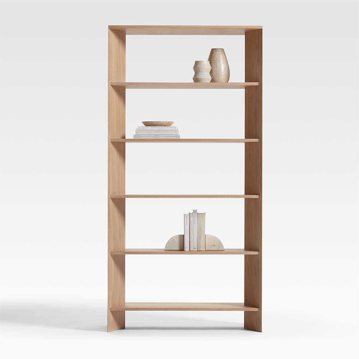 Terrazza Natural Solid Oak 5-Shelf Bookcases
