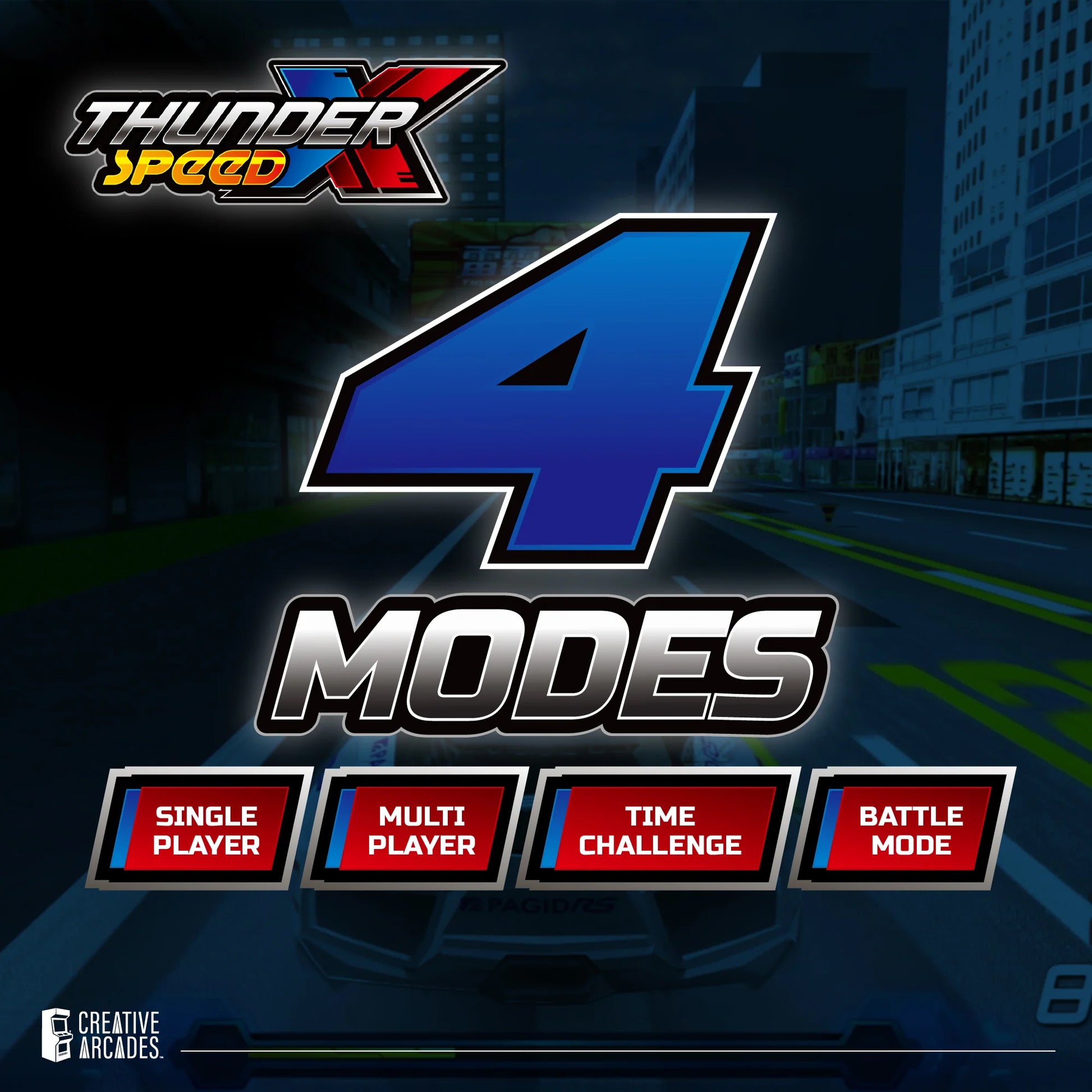 Linked Thunder Speed X™ Racers - Set of 2 Racing Simulators with Force Feedback and Wifi Connection for Online Play