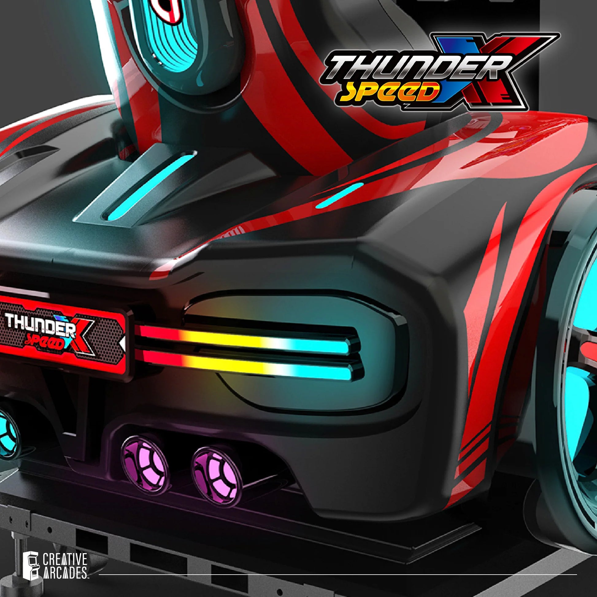 Linked Thunder Speed X™ Racers - Set of 2 Racing Simulators with Force Feedback and Wifi Connection for Online Play