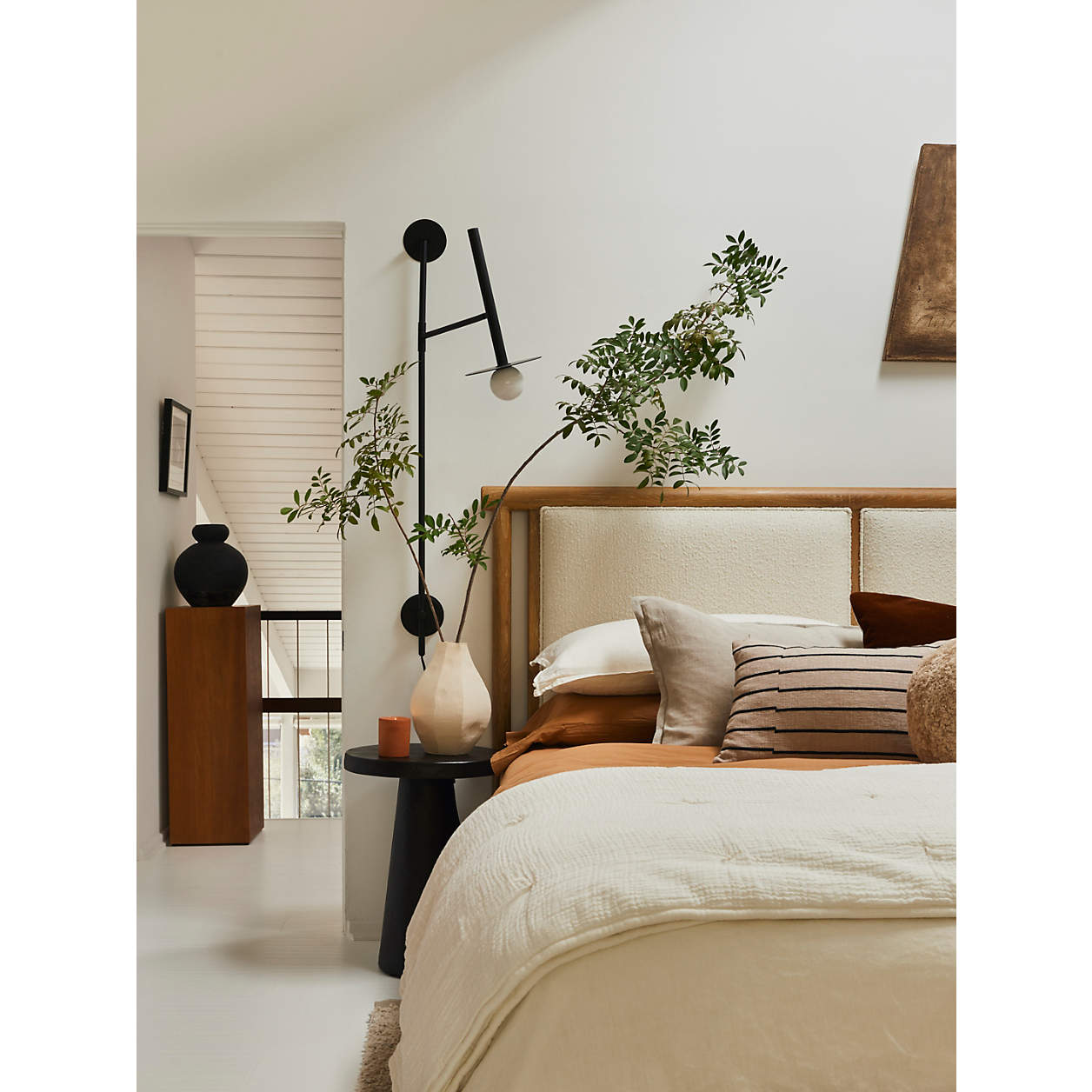 Willy Charcoal Brown Round Pedestal Side Table by Leanne Ford