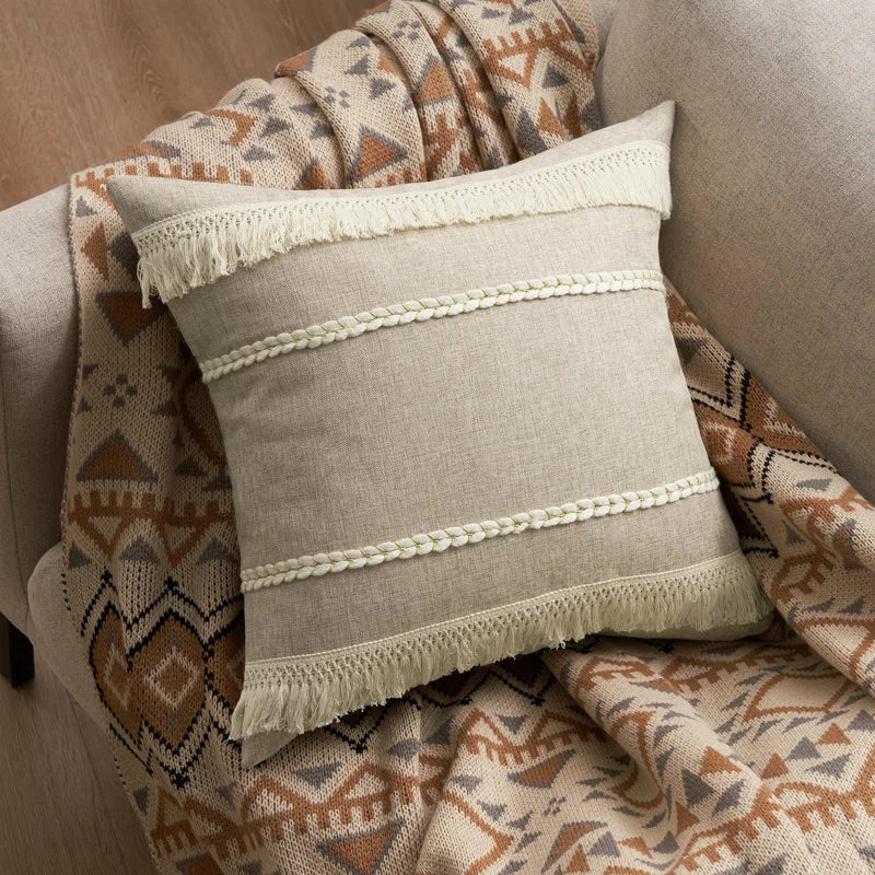 Topfinel Neutral Decorative Throw Pillow Covers, Burlap Linen Cushion Cover Set of 4 (Set of 4)