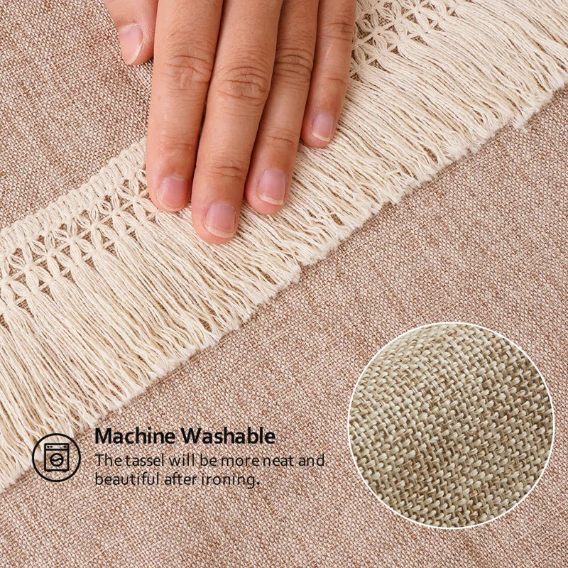 Topfinel Neutral Decorative Throw Pillow Covers, Burlap Linen Cushion Cover Set of 4 (Set of 4)