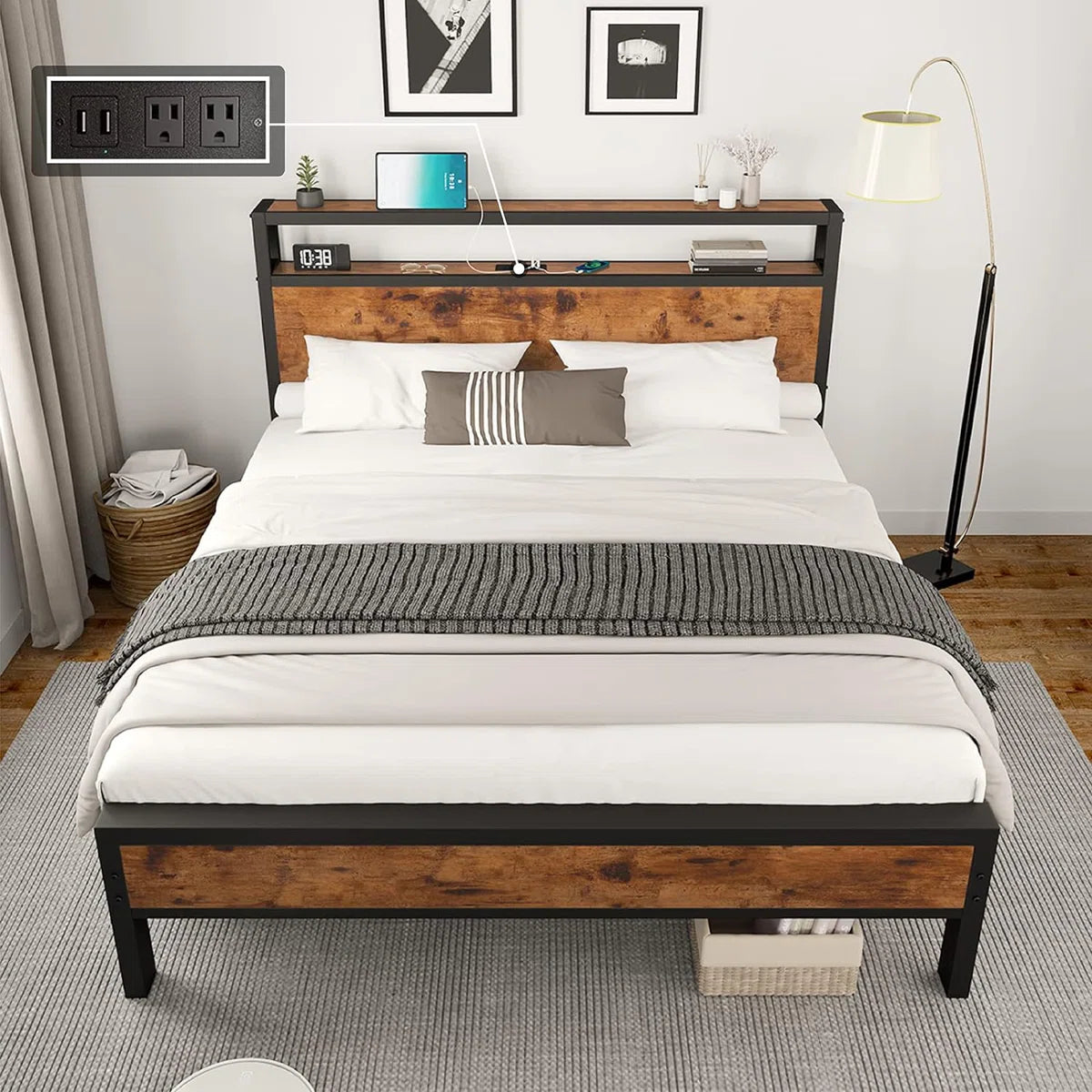 Industrial Platform Bed with Charging Station