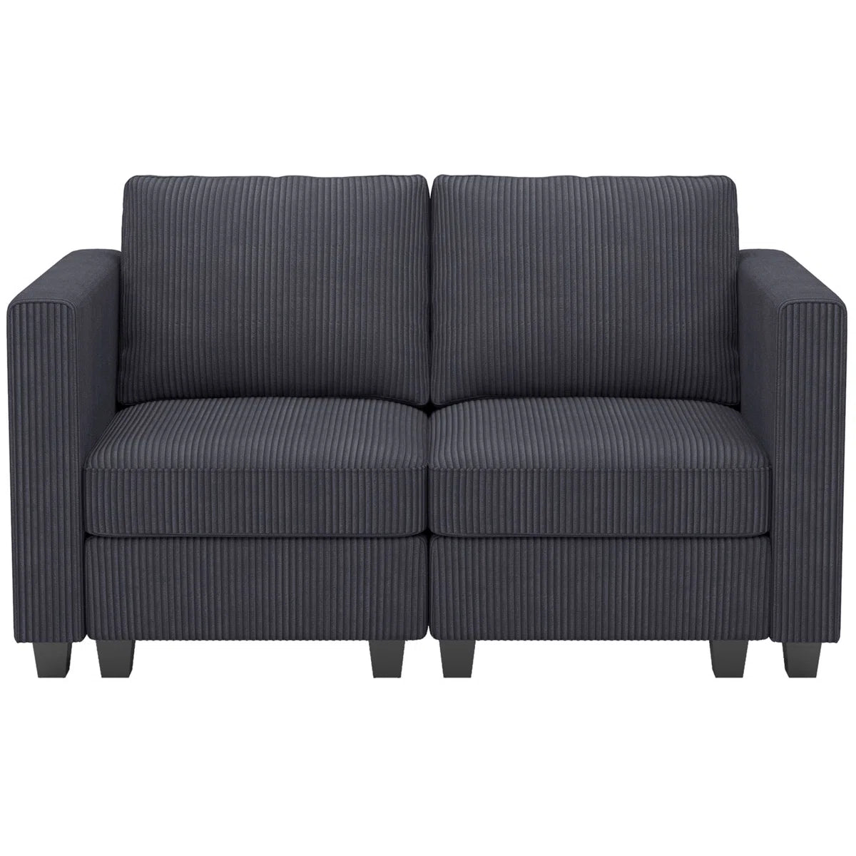 Vevey 59'' Wide Corduroy Modular Loveseat Storage Sofa Double Seat Couch Apartment Lounge Sofa
