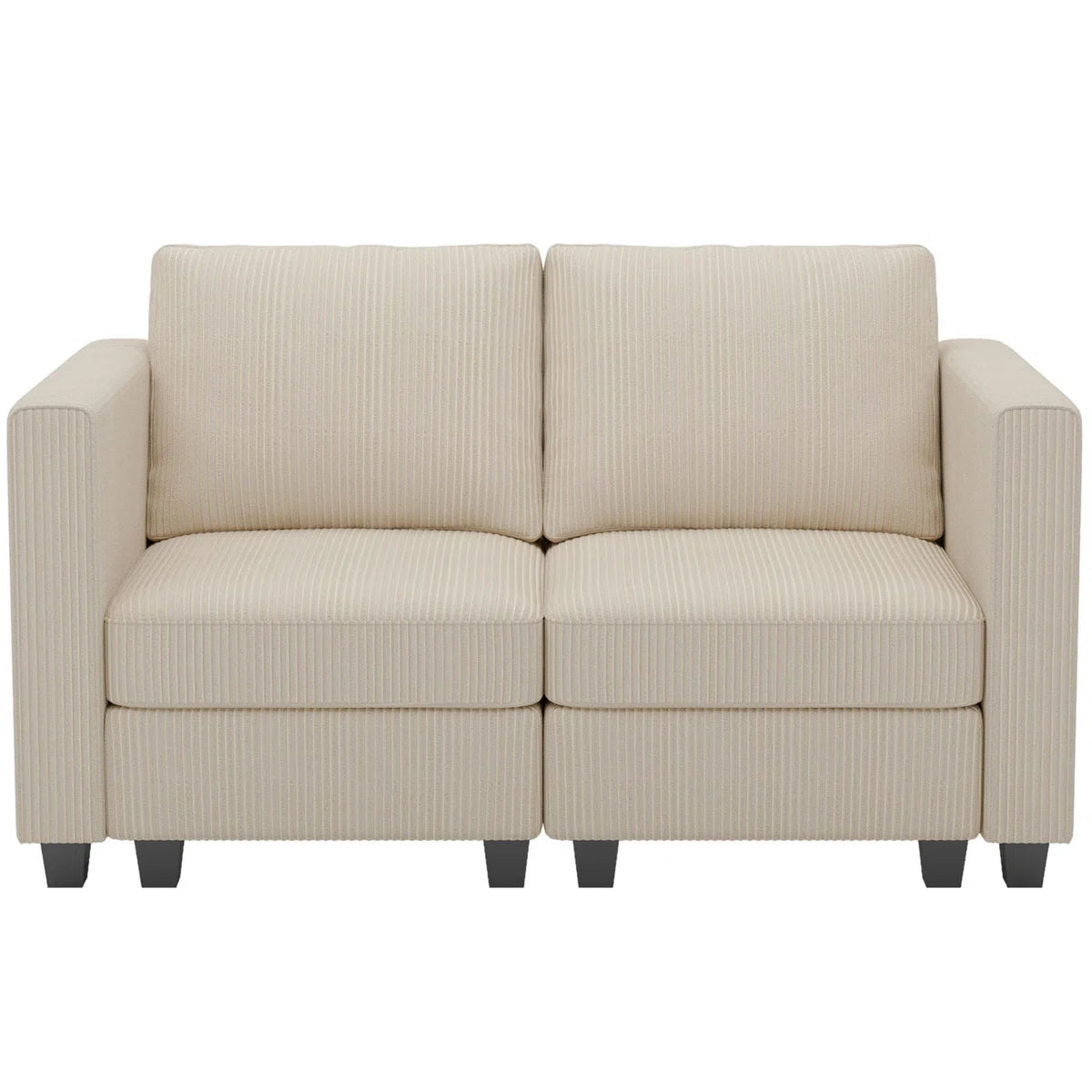 Vevey 59'' Wide Corduroy Modular Loveseat Storage Sofa Double Seat Couch Apartment Lounge Sofa