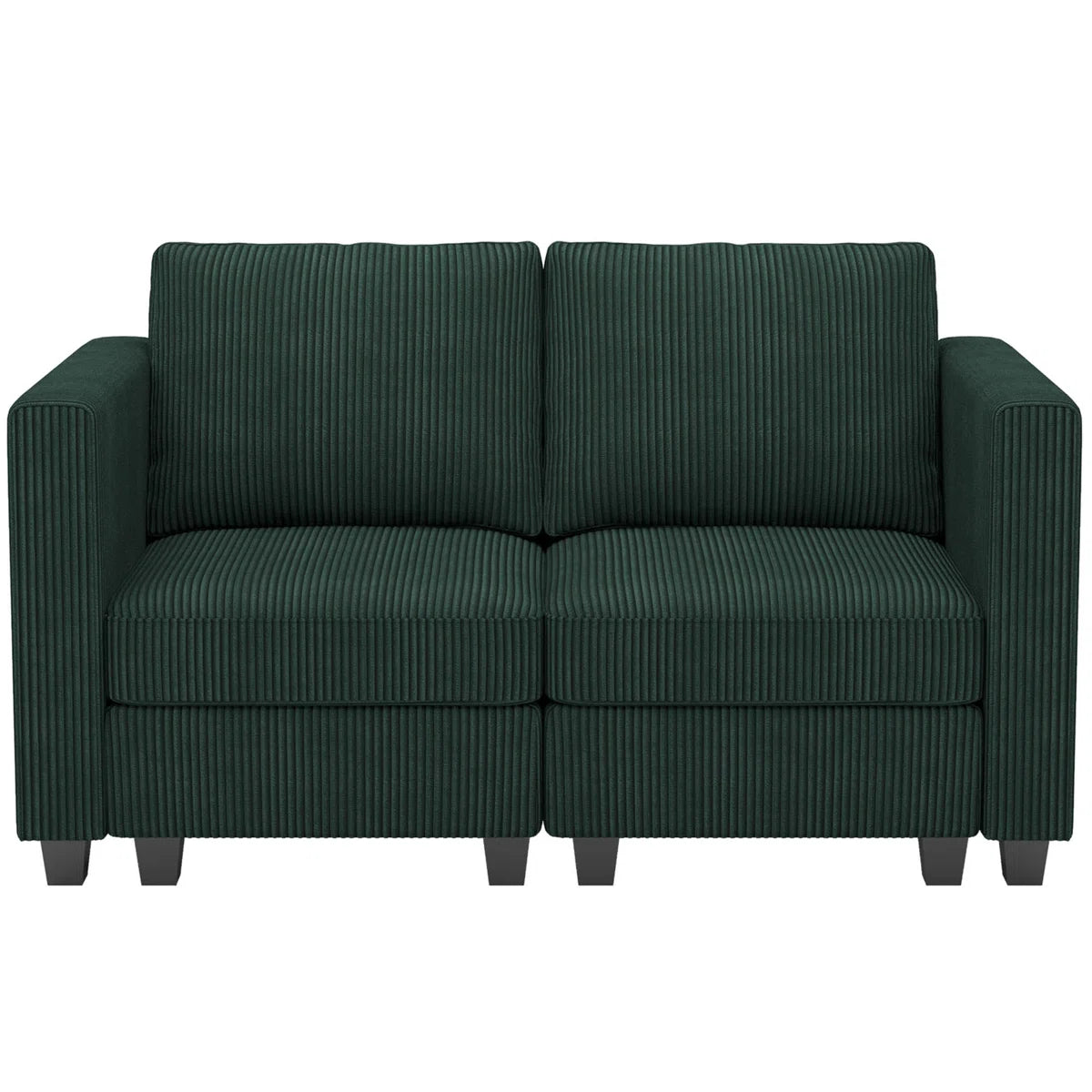 Vevey 59'' Wide Corduroy Modular Loveseat Storage Sofa Double Seat Couch Apartment Lounge Sofa