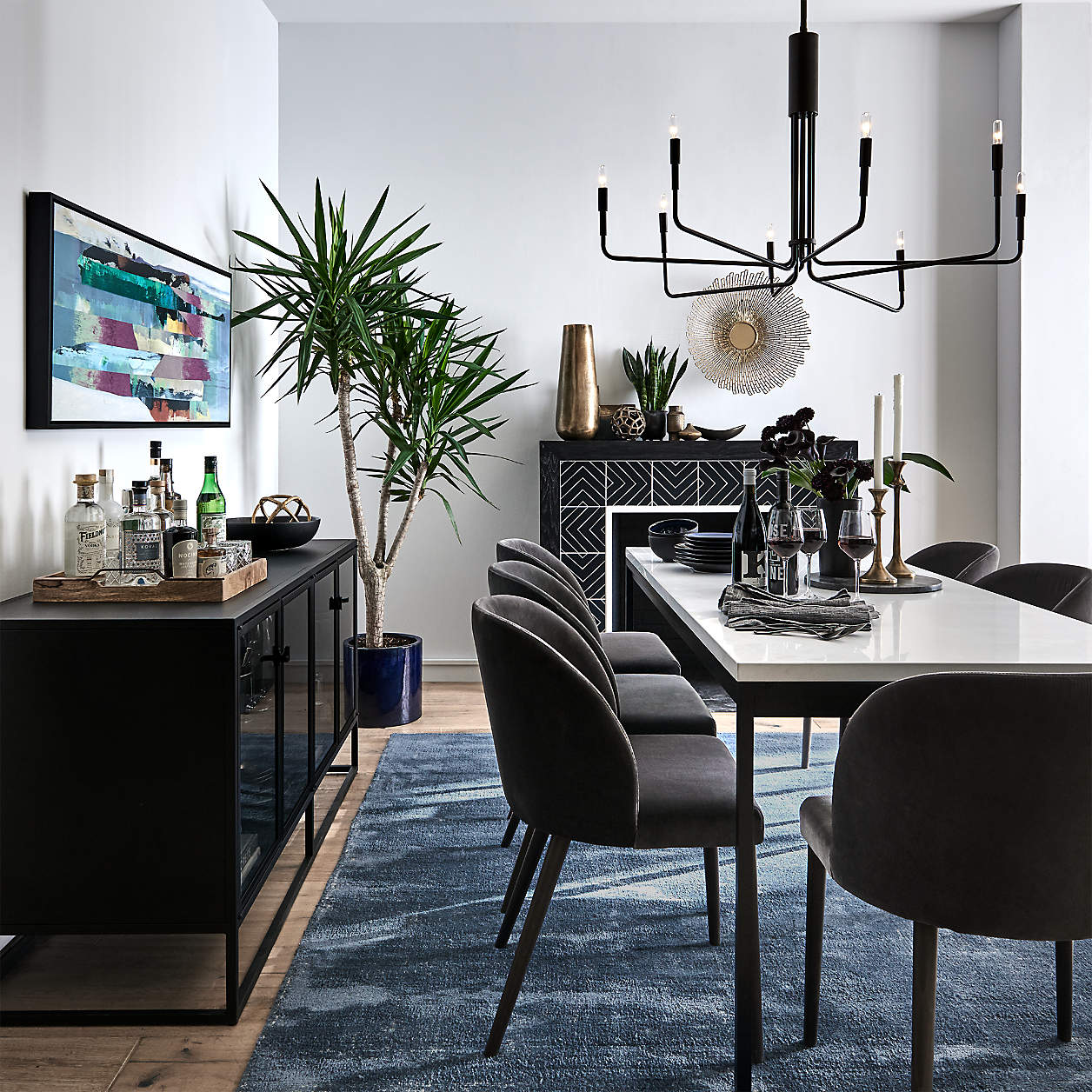 Casement 66" Black Credenza