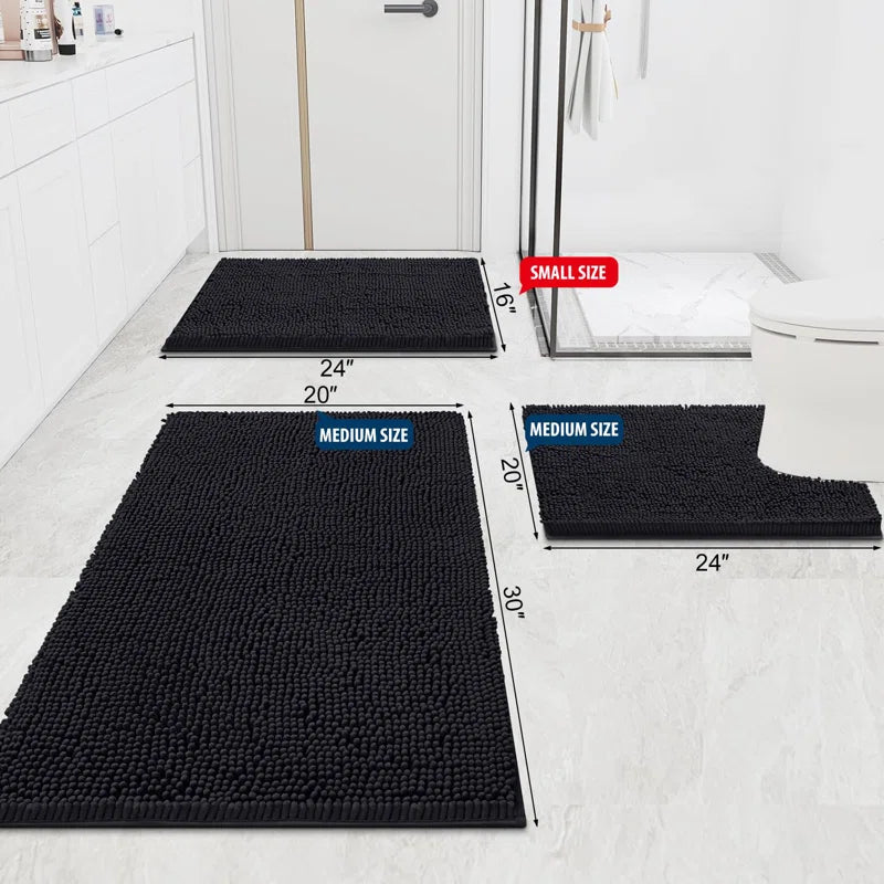 Wagnon Plush Memory Foam Stain/Fade Resistant Non-Slip Machine Washable Bath Mat