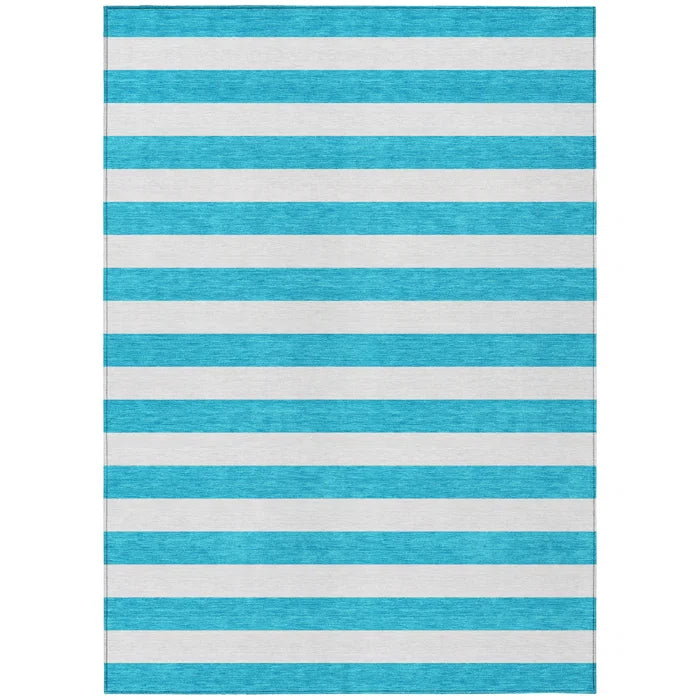 Washable Striped Indoor / Outdoor Rug