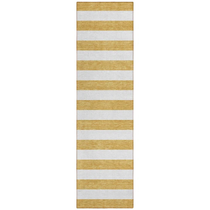 Washable Striped Indoor / Outdoor Rug