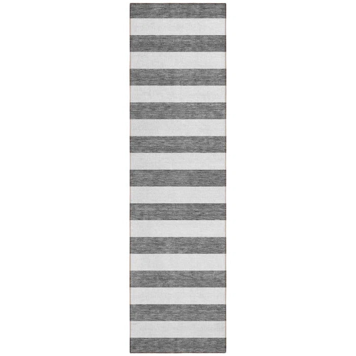 Washable Striped Indoor / Outdoor Rug