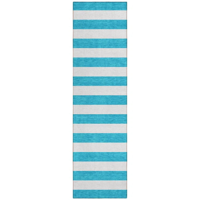 Washable Striped Indoor / Outdoor Rug