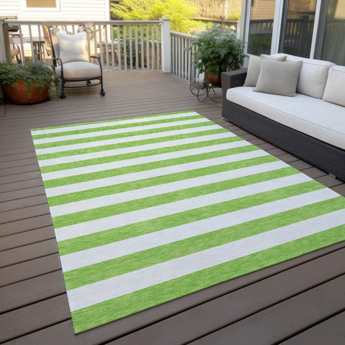 Washable Striped Indoor / Outdoor Rug