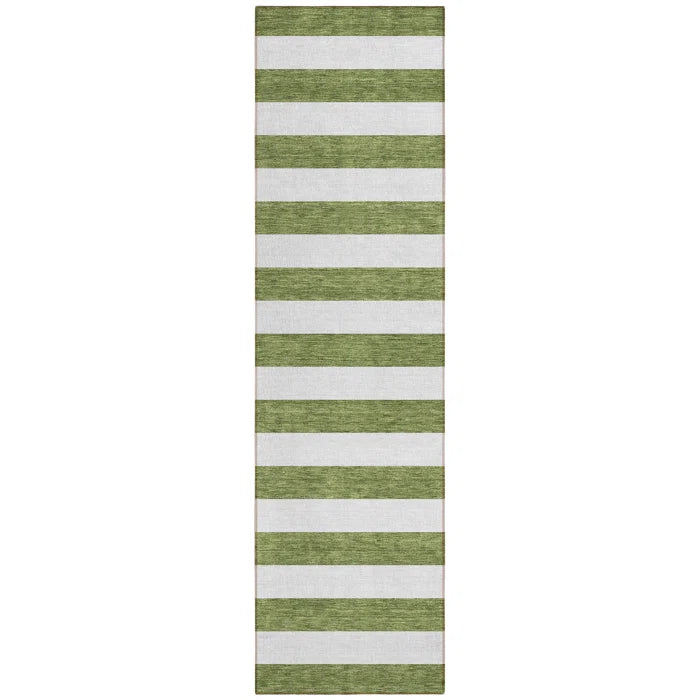 Washable Striped Indoor / Outdoor Rug