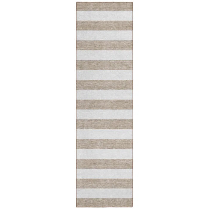 Washable Striped Indoor / Outdoor Rug