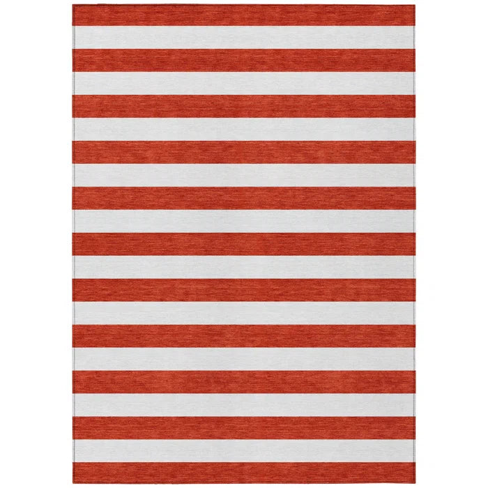Washable Striped Indoor / Outdoor Rug