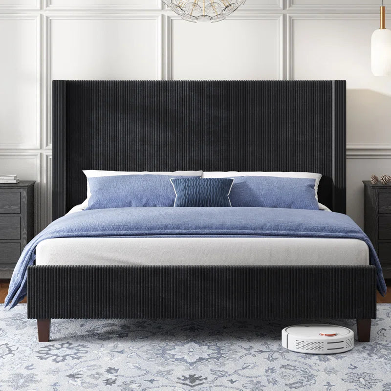 Wauseon Corduroy Upholstered Bed