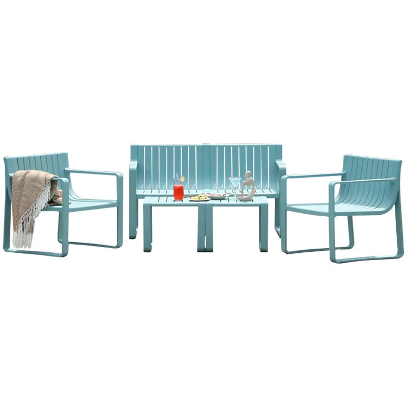 Werph 4-Person Outdoor Seating Group, Modular Patio Conversation Furniture Sets with Coffee Table or Ottoman
