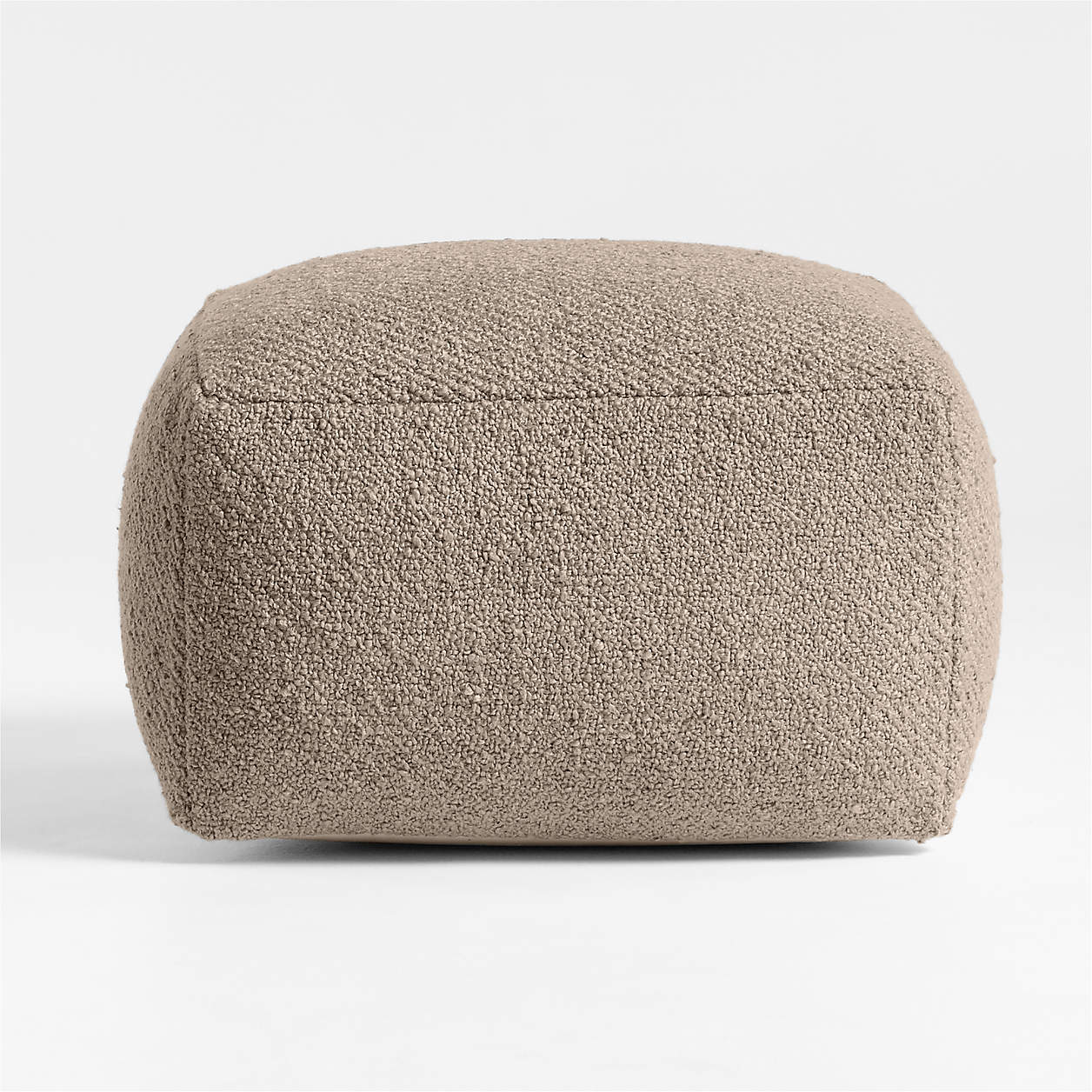 Woven Solid Arctic Ivory Performance 22"x22" Pouf Ottoman