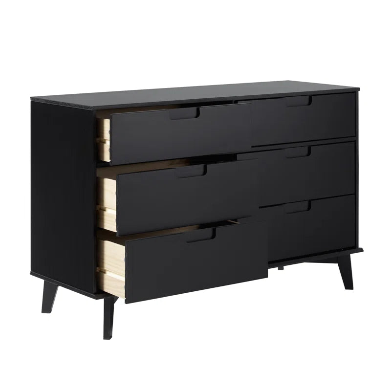 Yarber 6 Drawer Solid Wood Double Dresser
