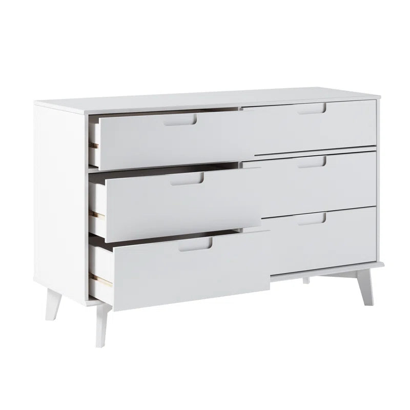 Yarber 6 Drawer Solid Wood Double Dresser