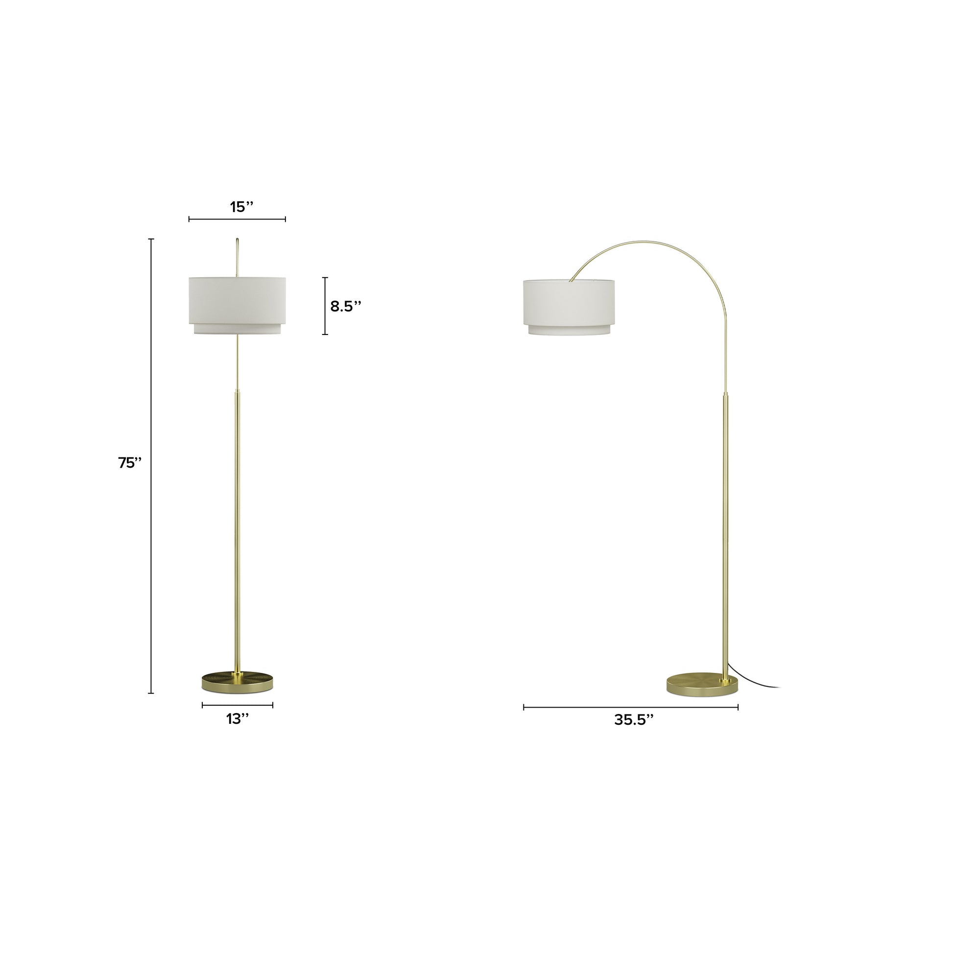 Zebu Small Linen Floor Lamp