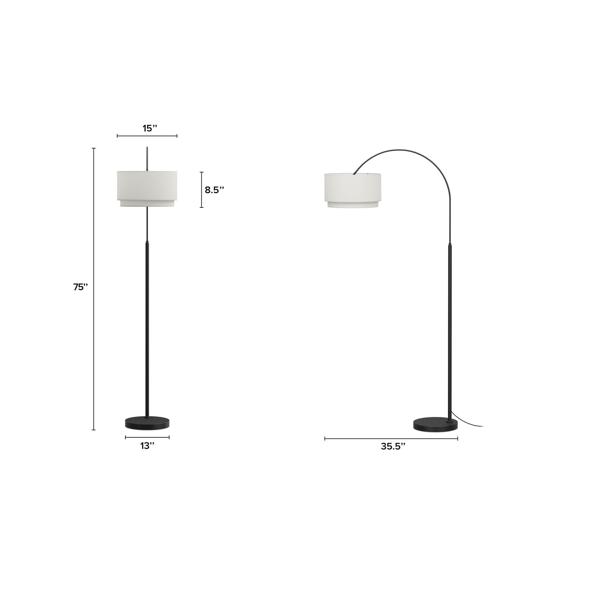 Zebu Small Linen Floor Lamp